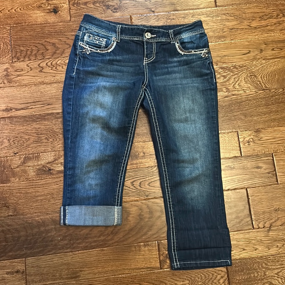 Women’s Maurices dark wash capri jeans 7/8 reg